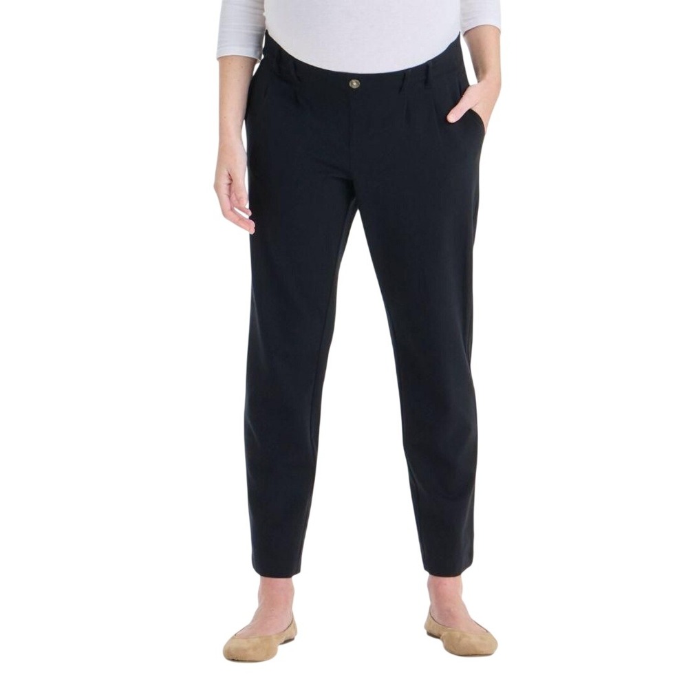 Isabel by Ingrid & Isabel Women's Black Stretch Tapered Maternity Pants Size XXL